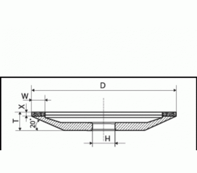Алмазная тарелка 12А2-20 150х10х2х32 мм 160/125 В2-01