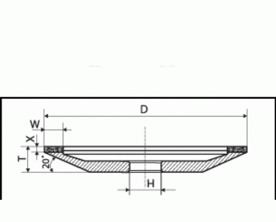 Алмазная тарелка 12А2-20 150х6х2х32 мм 160/125 В2-01