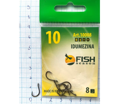 Крючки Fish №10 idumezina (8 крючков)
