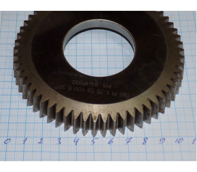 Долбяк дисковый М 1,75 (20°) z=58 р18 кл. В ф 108х44,45 мм ГОСТ 9323-79