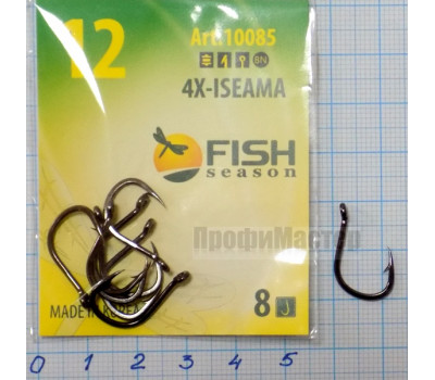 Крючки Fish №12 4x-iseama (8 крючков)