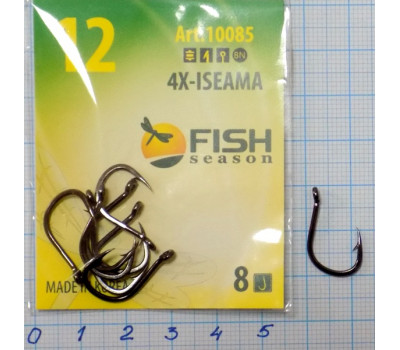 Крючки Fish №12 4x-iseama (8 крючков)