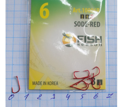 Крючки Fish № 6 sode-red