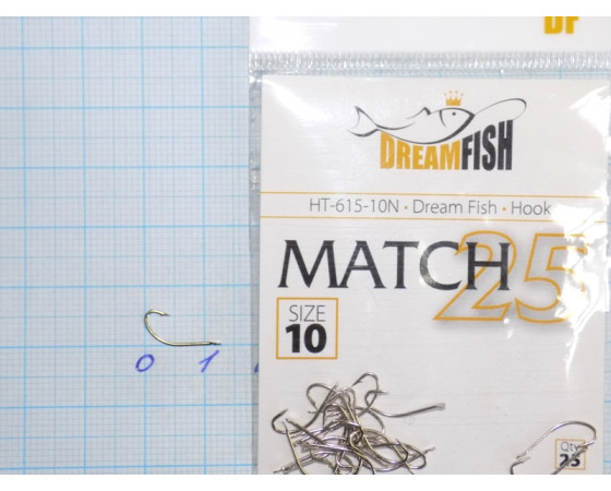 Крючки Dream Fish Match 615 №10 (25 крючков)