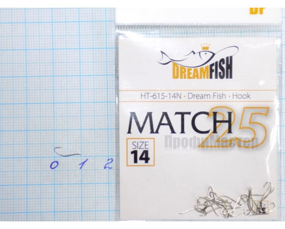 Крючки Dream Fish Match 615 №14 (25 крючков)