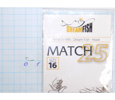 Крючки Dream Fish Match 615 №16 (25 крючков)