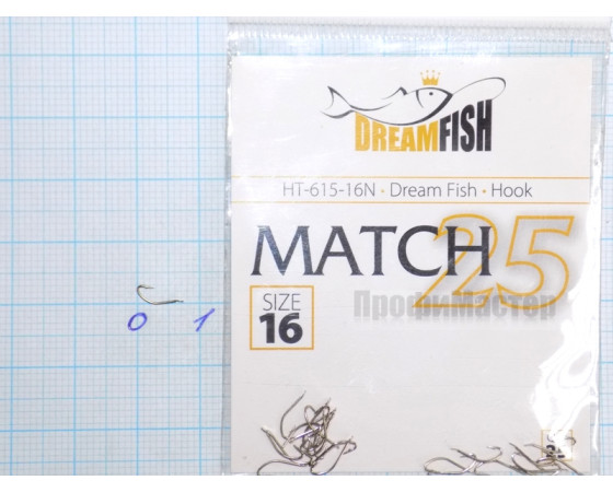Крючки Dream Fish Match 615 №16 (25 крючков)