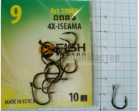 Крючки Fish № 9 4x-iseama (10 крючков) 