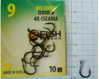 Крючки Fish № 9 4x-iseama (10 крючков) 