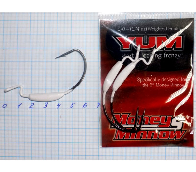 Крючки офсетные YUM Money Minnow Hooks № 6/0 1/4oz (3крючка)