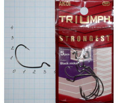 Крючки офсетные AKKOI Triumph STRONGEST № 1/0 (5 крючков)