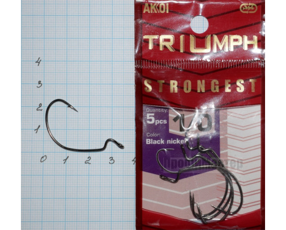 Крючки офсетные AKKOI Triumph STRONGEST № 1/0 (5 крючков)