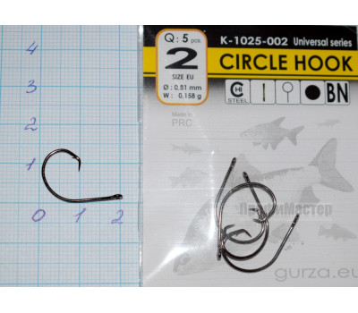 Крючки Gurza № 2 CIRCLE HOOK RING BN (5 крючков)