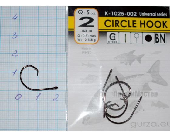 Крючки Gurza № 2 CIRCLE HOOK RING BN (5 крючков)