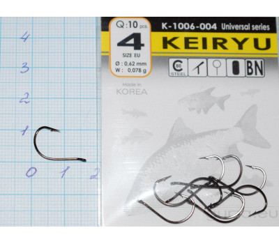Крючки Gurza № 4 KEIRYU RING BN (10 крючков)