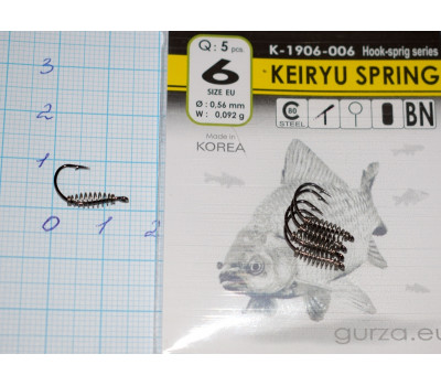 Крючки Gurza № 6 KEIRYU SPRING (5 крючков)