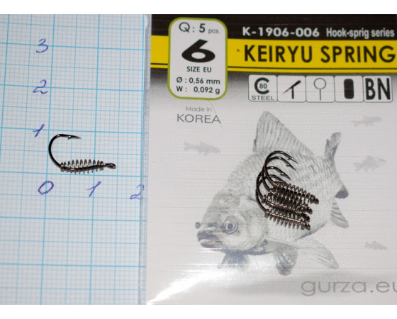 Крючки Gurza № 6 KEIRYU SPRING (5 крючков)
