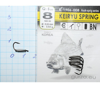 Крючки Gurza № 8 KEIRYU SPRING (5 крючков)