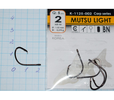 Крючки Gurza № 2 MUTSU LIGHT RING BN (5 крючков)
