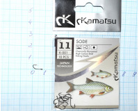 Крючки KAMATSU Sode K 001-11, серебро (10 крючков) Крючки KAMATSU Sode K 001-11, серебро (10 крючков)