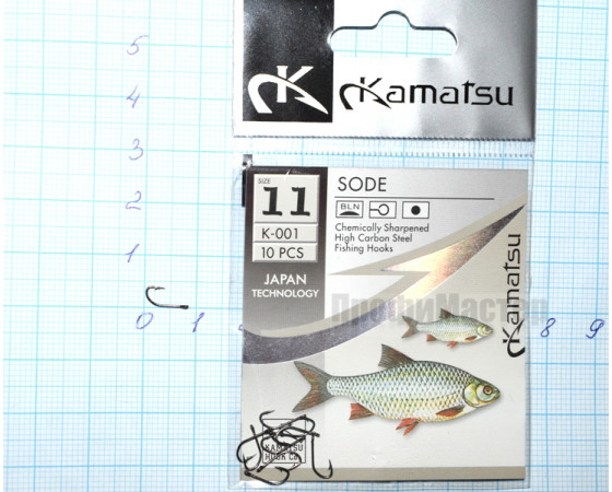 Крючки KAMATSU Sode K 001-11, серебро (10 крючков)