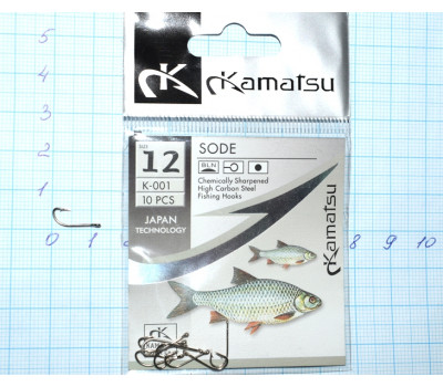 Крючки KAMATSU Sode K 001-12, серебро (10 крючков)