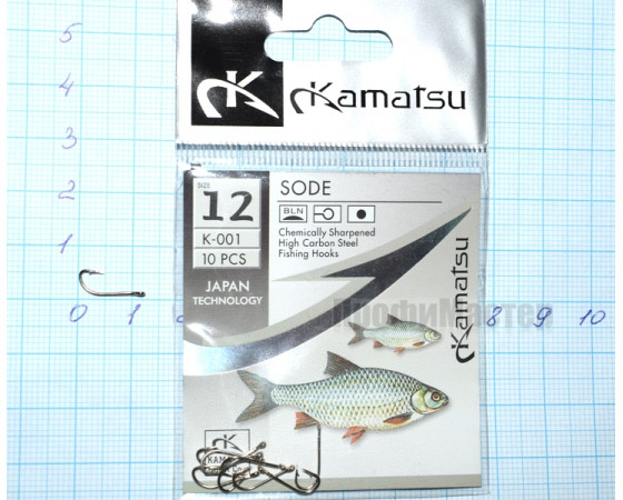 Крючки KAMATSU Sode K 001-12, серебро (10 крючков)