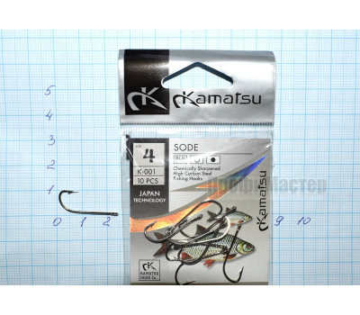 Крючки KAMATSU Sode K 001- 4, серебро (10 крючков)