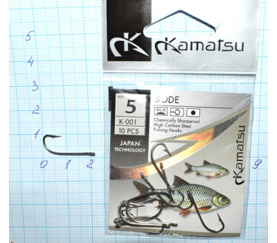Крючки KAMATSU Sode K 001- 5, серебро (10 крючков)