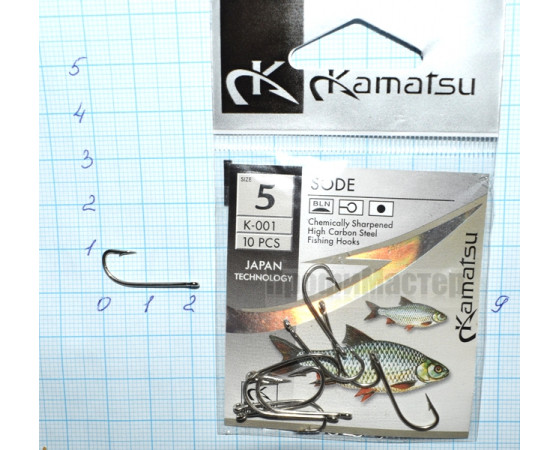 Крючки KAMATSU Sode K 001- 5, серебро (10 крючков)