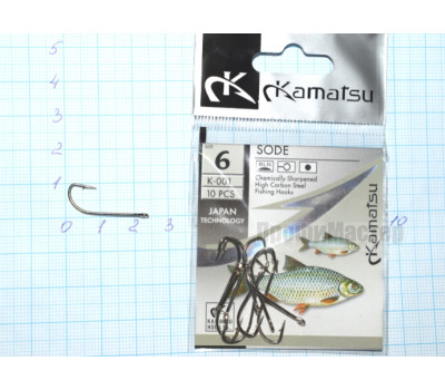 Крючки KAMATSU Sode K 001- 6, серебро (10 крючков)