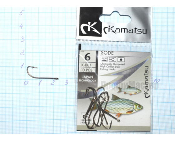 Крючки KAMATSU Sode K 001- 6, серебро (10 крючков)
