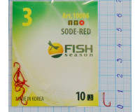 Крючки Fish № 3 sode-red (10 крючков) 