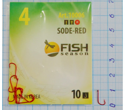 Крючки Fish № 4 sode-red