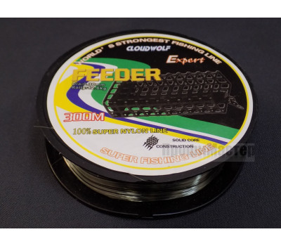 Леска монофильная KUTBERT FEEDER 0,30 мм 300 м тест 12,6 кг чёрно-зелёная
