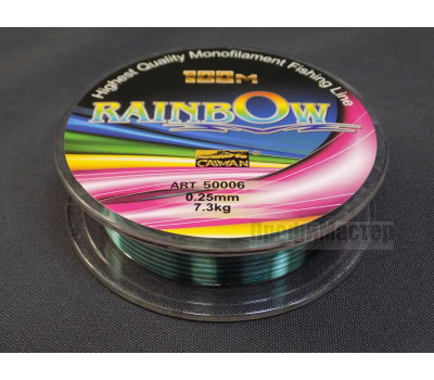 Леска монофильная Caiman Rainbow 0,25 мм 100 м, тест 7,3 кг, серо-зелён