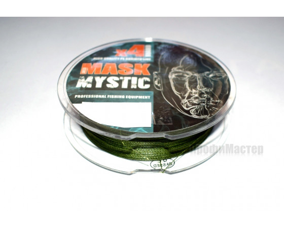 Плетеный шнур AKKOI MASK MYSTIC 0,28 мм, 100 м, тест 13,61 кг зеленый