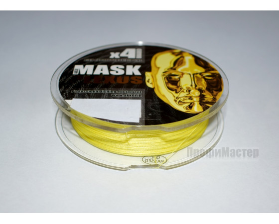Плетеный шнур AKKOI MASK PLEXUS 0,14 мм, 125 м, тест 5,44 кг, желтый