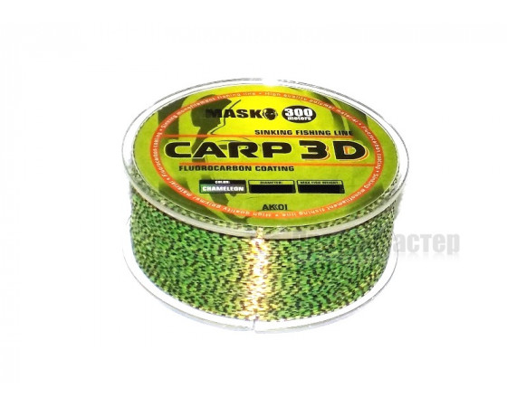 Леска AKKOI MASK CARP 0,25 мм, 300 м, тест 10,9 кг, 3D хамелеон