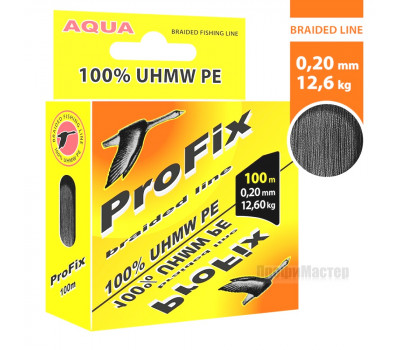 Плетеный шнур ProFix 0,20 мм, 100 м, 12,6 кг, черный