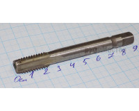 Метчик М12х1,75 мм машинно-ручной однопроходной для глухого отверстия оснащенный пластинами из твердого сплава ВК8 Метчик М12х1,75 мм машинно-ручной однопроходной для глухого отверстия оснащенный пластинами из твердого сплава ВК8