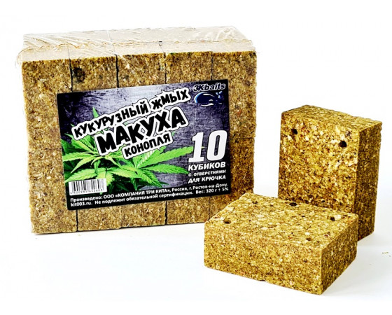 МАКУХА кукурузный жмых с отверстием КОНОПЛЯ 320 гр.