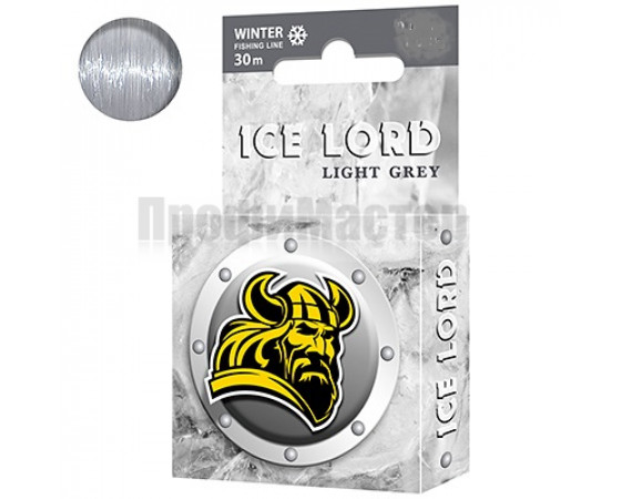 Леска монофильная зимняя AQUA ICE LORD 0,10 мм 30 м тест 1,4 кг, серый