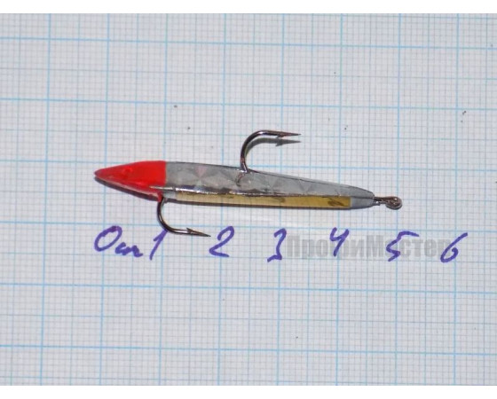 Блесна зимняя Ваучер 13,0 гр, олово с наклейкой золото с серебром, кр. Mustad