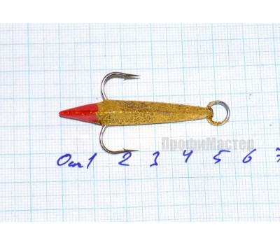 Блесна зимняя Ваучер 16,0 гр, золото с блестками, кр. Mustad