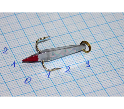 Блесна зимняя 4,0 гр Ваучер, олово с наклейкой серебро, кр. Mustad