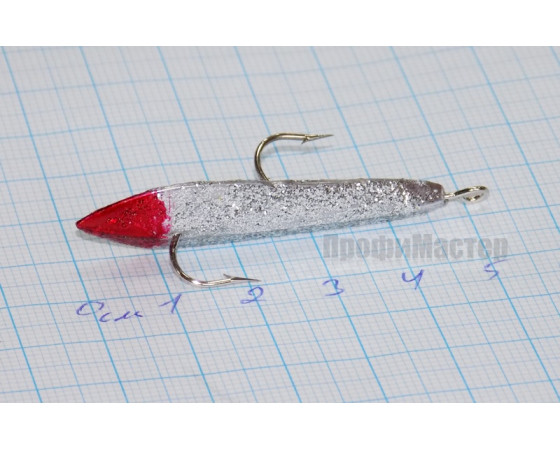 Блесна зимняя Ваучер 13,0 гр, серебро с блестками, кр. Mustad