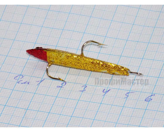 Блесна зимняя Ваучер 13,0 гр, золото с блестками, кр. Mustad