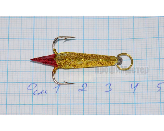 Блесна зимняя Ваучер 6,5 гр, золото с блестками, кр. Mustad