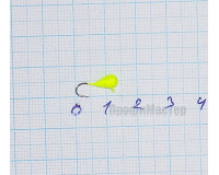 Мормышка вольфрамовая Капля с ушком, d 4,0 мм, вес 0,9 гр, обмазка лимон Мормышка вольфрамовая Капля с ушком, d 4,0 мм, вес 0,9 гр, обмазка лимон